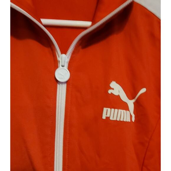 Puma T7 Track ‘68, Full Zip Track Jacket Red And White, White Logo Medium Unisex - Picture 3 of 4